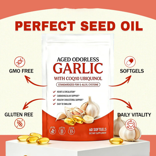 (2 PACK) Aged-Resilia Garlic Extract 600mg Softgels (120 Count) 2