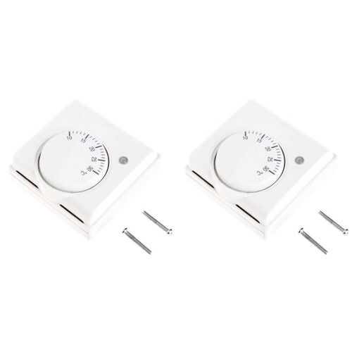 2X Room Floor Temperature Controller Mechanical Central Heating Thermostat 220V AC Mechanical Thermostat 1