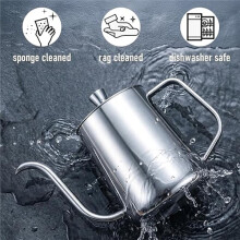 Gooseneck Pour over Kettle 20oz, Stainless Steel Coffee Tea Pot with Lid, Drip Gooseneck Kettle for Camping Travel