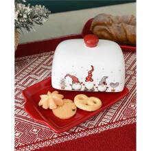 1set Ceramic Butter Dishes with Lids, Suitable for Kitchen Countertops, Cheese Storage Containers, Snack Container
