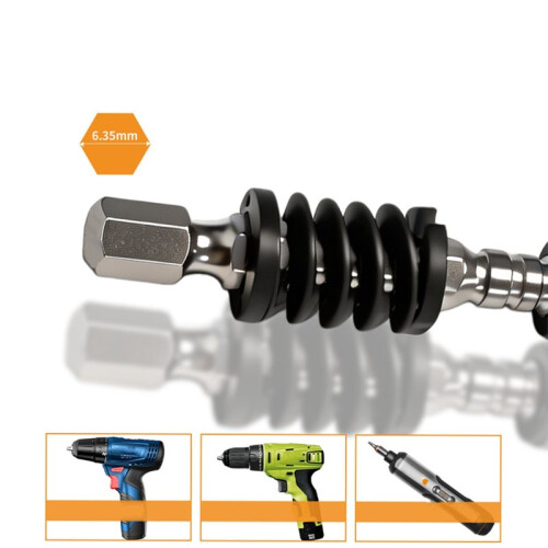 Magnetic Drywall Screw Setter Bit, Spring Loaded Depth Stop Screwdriver Bit for Electric Screwdriver Black 2