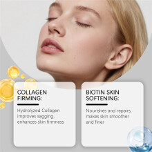 Collageen & Biotine Dag Nacht Gezichtscrème, Multi-Effect Verstevigende Hydraterende Gezichtslotion voor Alle Huidtypes