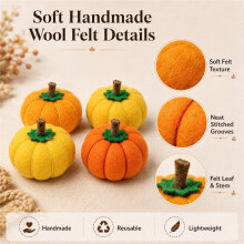 12 Pièces de Citrouilles en Feutre de Laine pour Thanksgiving Décoration D'Automne Citrouilles Décorations D'Automne pour la Maison D