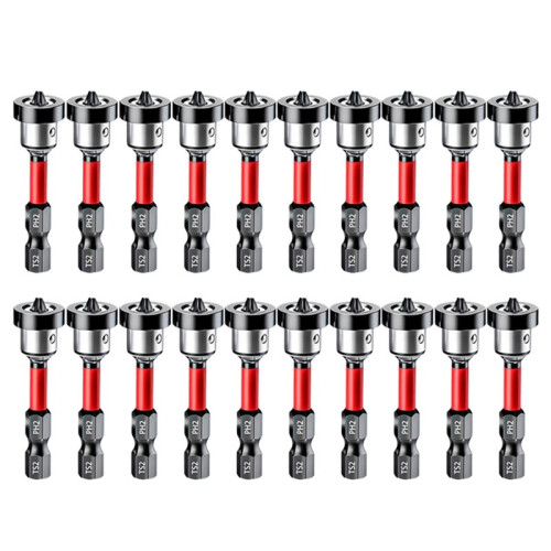 20 Pcs S2 Magnetic Locating Screwdriver Bits for Drywall Plasterboard Gypsum Board Positioning Drilling Batch