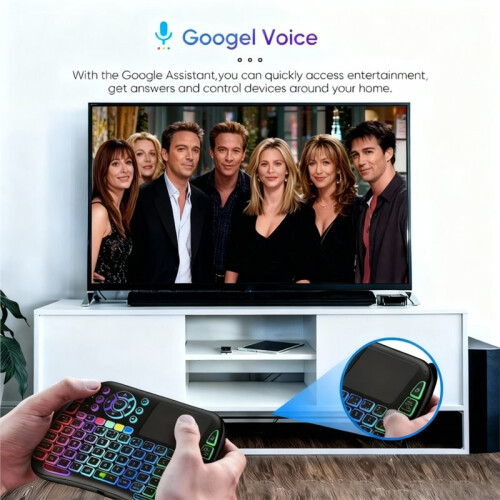 Voice  Keyboard with Touchpad, IR Learning, Backlight, 2.4G & BT5.0 Wireless Remote for PC Android 1