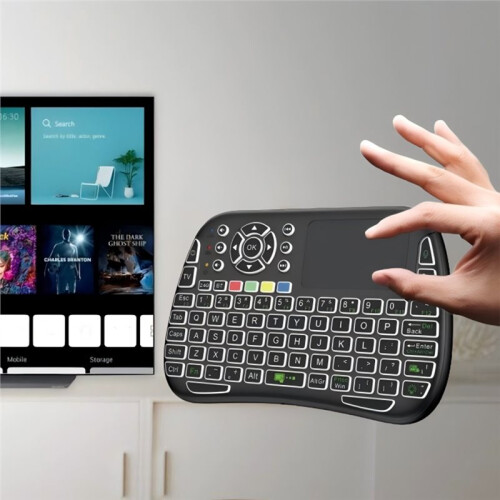 Voice  Keyboard with Touchpad, IR Learning, Backlight, 2.4G & BT5.0 Wireless Remote for PC Android 2