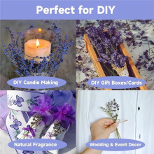 Dried Lavender 250+ Stems - Natural PurpleFlowers 6.7-7.2 Inch for Home Decor, Wedding DIY Crafts Vase Arrangements 250