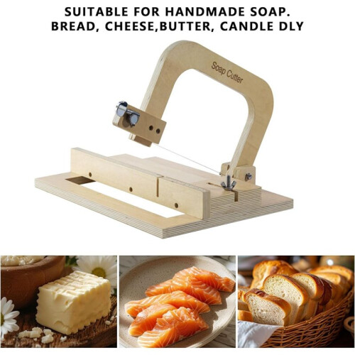 Wooden Soap Cutters for Soap Making,Soap Slicer for DIY Soap,Cheese,Butter,Cake,Bread Making.Adjustable Wire Soap Cutter 2