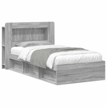 vidaXL Bed Frame with Storage Grey Sonoma 80 x 200 cm Engineered Wood
