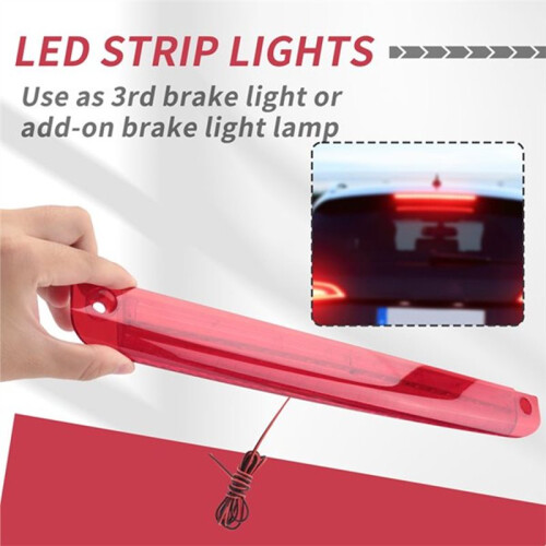 2Pcs Universal Car Motorcycle Red Light 12V 20 LED 3RD High Mount Brake Tail Stop Light 2