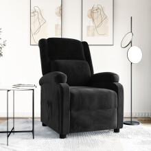 vidaXL Recliner Chair Black Velvet