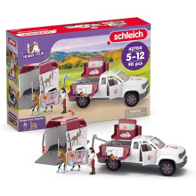 Schleich Horse Club - 90 PC Mobile Vet with Trailer Playset - Includes Toy Horse Figurine, Moveable Truck and Accessories - Kids Ages 5+| 42704 |