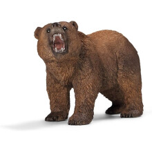Schleich Wild Life Realistic Grizzly Bear Figurine - Hand-Painted and Detailed Animal Figure for Kids, Perfect Toy for Fun - Ages 3+ , 2.6 inch
