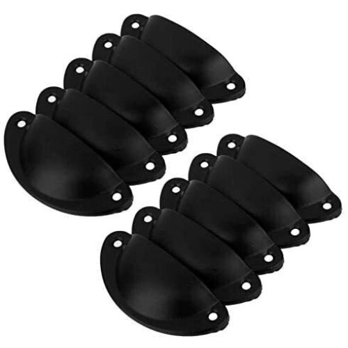 Antique Drawer Pull Handles 10-Pack Black