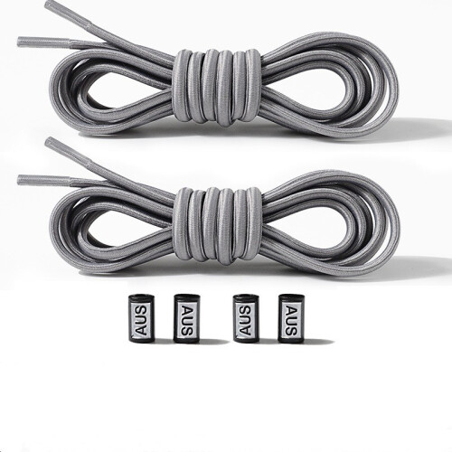 No Tie Shoe Laces Elastic Shoelaces 2-Pair Grey