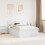VidaXL vidaXL Bed Frame with Headboard White 135 x 190 cm Engineered Wood 1