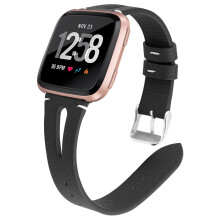 Aidosta nahasta valmistettu kellonhihna Fitbit Versa -älykellolle Black