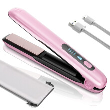 Upgrade 2 in 1 Cordless Hair Straighteners and Curler,Wireless Portable USB Rechargeable Straightener and Mini Flat Iron for Women for Travel