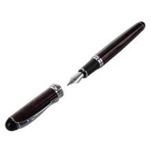Jinhao X750 Deep Red Pen Medium Fine Nib Ink Fountain Pen & 250 Frosted White Gold Fountain Pen M Nib Fountain Pen