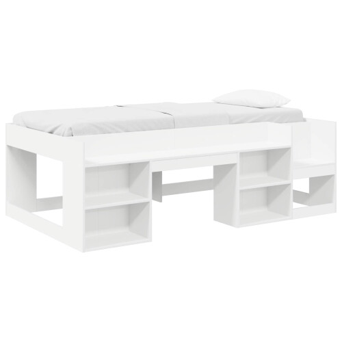 VidaXL vidaXL Kids'Bed Frame with Storage White 90 x 190 cm Engineered Wood 1