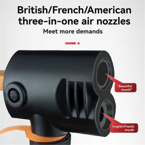 Pompa per Bicicletta Multifunzionale da 160 PSI con Manometro e Ugello 3 In 1 per Biciclette e Auto. Include 2