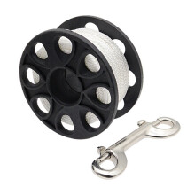 Scuba Diving POM Plastic Spool Finger Reel with Stainless Steel Double Ended Hook SMB Equipment Cave Dive 30m