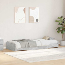 vidaXL Bed Frame with Drawer Concrete Grey 90 x 190 cm Engineered Wood