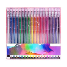 18-Teiliges Flash-Gelstift-Set, Farbiger Gelstift, Highlight-Malbuch zum Schreiben, Scrapbooking, Ausmalen und für GrußKarten.