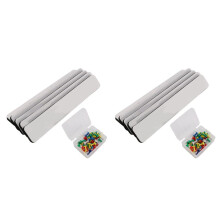 Combo Bulletin Board Strips - 10 Black Self Adhesive Backing Magnetic Metal Push Pin Bars,Home Office Memo