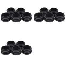 Black Plastic 35mm Dia Blanking End Caps Round Tube Insert 15 Pcs
