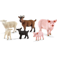 Schleich Farm World - 6PC Farm Animal Mom and Baby Set - Kids 3+ | 77584
