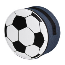 FußBall-Lunchtasche mit Riemen, Wiederverwendbare Runde Thermotaschen für Schule, Picknick, Camping, Outdoor - Marineblau
