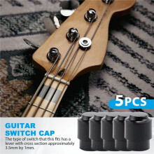 Guitar Toggle Cap Tip Push Top Hat Round Black Parts Pack Of 5