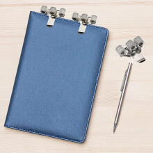 6P StüCke Stift Halter Tasche Edelstahl Stift Halter Clip Silber 3 LöCher Stift Halter für Notebook zu Hause, BüRo