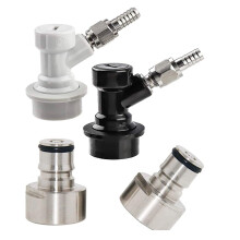 Lock Keg Coupler Adapter Lock Quick Disconnect Conversion Kit Keg Coupler 5/8 Thread Stainless Steel Gas & Liquid Post for for Home Beer
