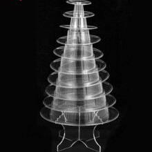 10 Lagen Macaron Tower Macaroon Display Stand Babyshower Verjaardagsfeestje Taartversieringen Bruiloft Decoratie Transparant