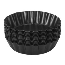 12 StüCke Eierkuchenformen, 3Zoll TöRtchenformen mit Abnehmbarem Boden, Cupcake Kuchen Muffinform Zinnform Backenwerkzeug