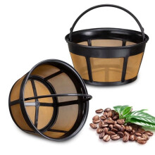 Wiederverwendbarer Kaffee Filter, Korb Kaffee Filter 8-12 Tassen Ersatz ZubehöR Teile Kaffee Filter mit Rostfreier Stahl Gewebeboden