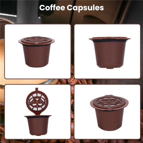 5/Pcs Stainless Steel Filter Reusable Coffee Capsules for  Machines(B)
