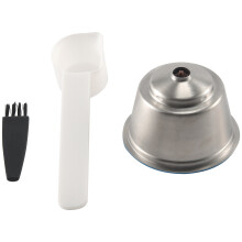 Wiederverwendbare Kapsel für Dolce-Gusto, Rostfreier Stahl Kaffee Filter für Nescafe / Dolce-Gusto Set (mit LöFfel und Pinsel)