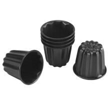 Canele-Vorm, Cannele-Muffinbeker, 6-Delige Cannele-Vorm met Antiaanbaklaag Grijs-Zwarte Caneles