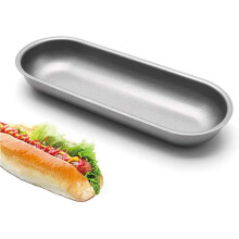 Hot Dog Mold Carbon Steel Sausage Molds Non Stick Bakeware Oval Hotdog Bun Baking Pan for DIY Homemade Bread Tool 6Pcs