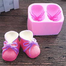 Baby Bootie Siliconen Fondant Schimmel Gebreide Baby Schoenen Taart Decoreren Gereedschappen DIY Schimmel Kaars Zeep Klei Schimmel