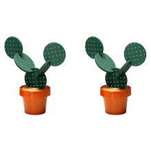 Cactus Coasters Set for Drinks of 12 Pieces,Funny Coasters Cactus Gift with Flowerpot Holder for Home Office Bar Decor