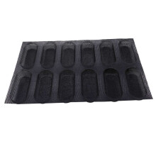 4X Silicone Pan-Non-Stick Perforated French Bread Pan Forms,Hot Dog Molds , Baking Liners Mat Bread Mould