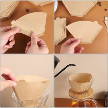 600Pcs Coffee Filter Natural Unbleached Coffee Filters Cone Paper Disposable Coffee Filters for pour Over and Drip