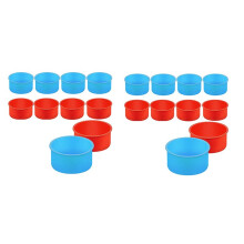 20 Pieces Silicone Cake Mold Valentine's Day Round Baking Pan 4 Inch Baking Mold Kitchen Silicone Bakeware Pan Red,
