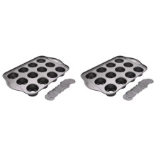 2X 12 Cavity Cheesecake Pan with 24 Pieces Removable Bottom