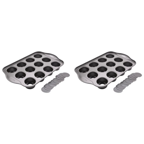 2X 12 Cavity  Cheesecake Pan with 24 Pieces Removable Bottom