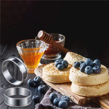 24 Pieces Muffin Tart Rings Double Rolled Tart Ring Stainless Steel Muffin Rings Metal Round Ring Mold for Food Making